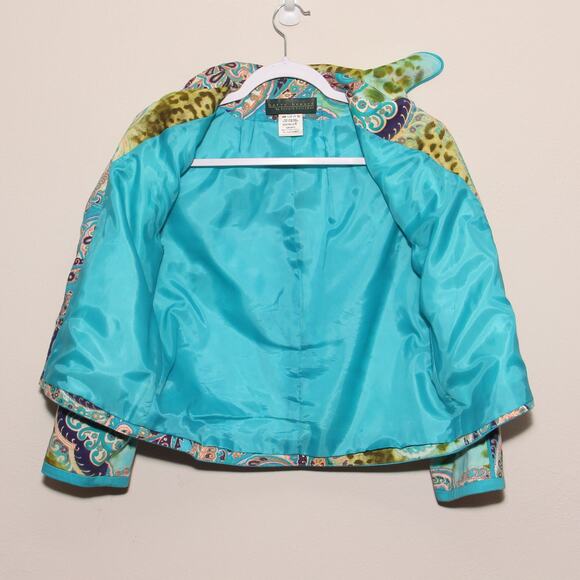 Vintage Harve Benard Paisley Print Short Blazer Jacket Size 16M - Picture 9 of 9